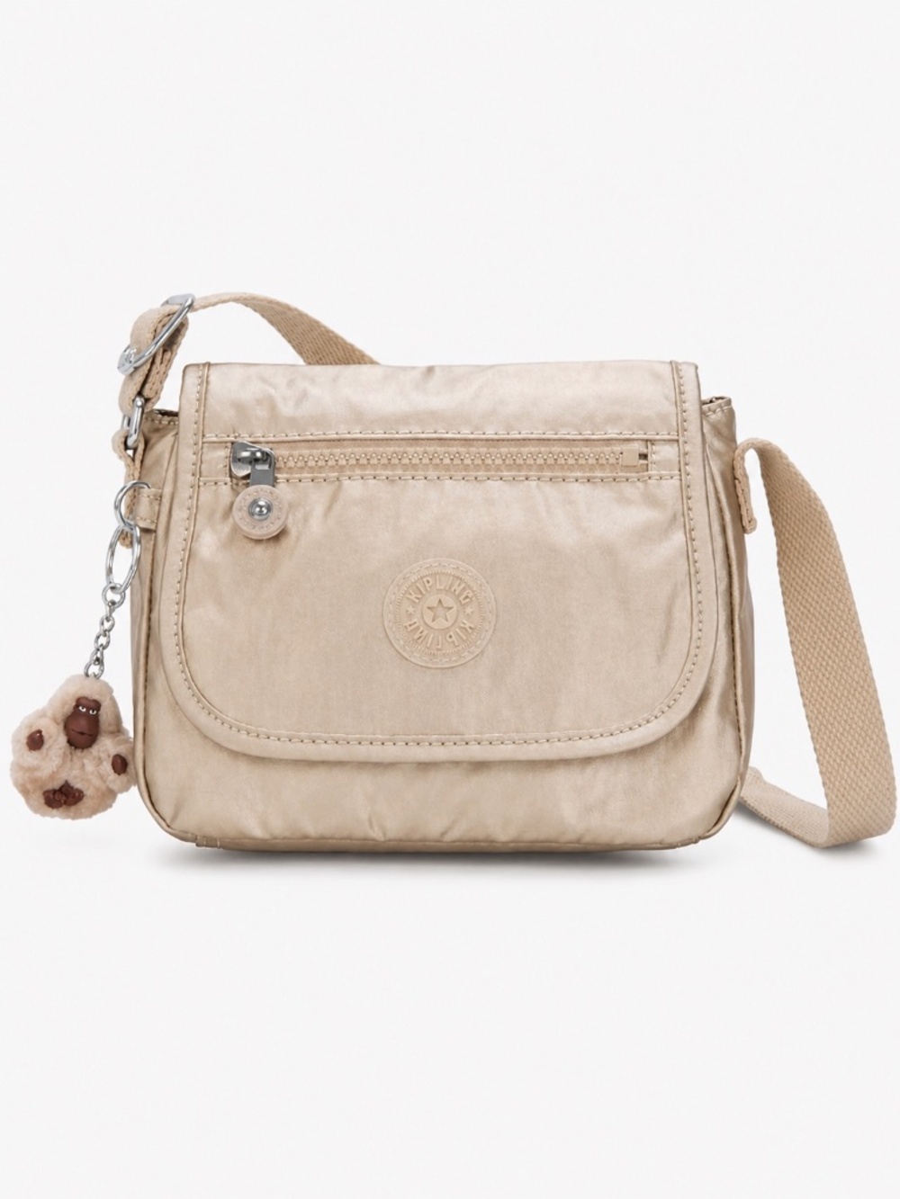 Kipling Sabian Metallic Gold Crossbody Purse